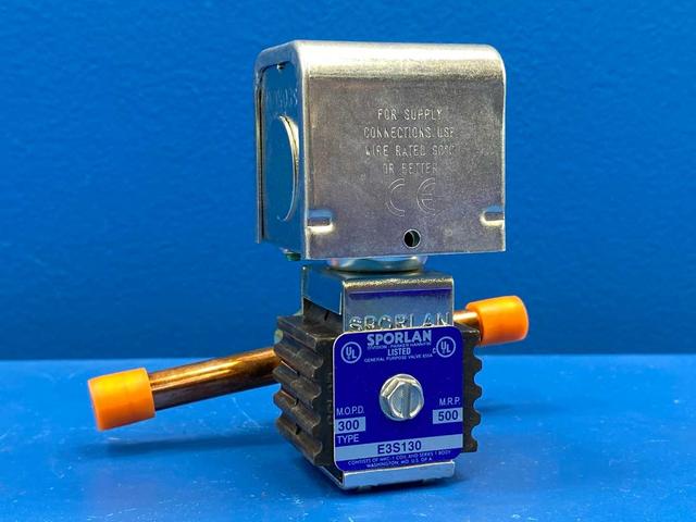 Sporlan E3S130 Solenoid Valve 3/8" ODF Solder Connections w/ MKC-1 Coil Assembly 24/50-60 JAQ